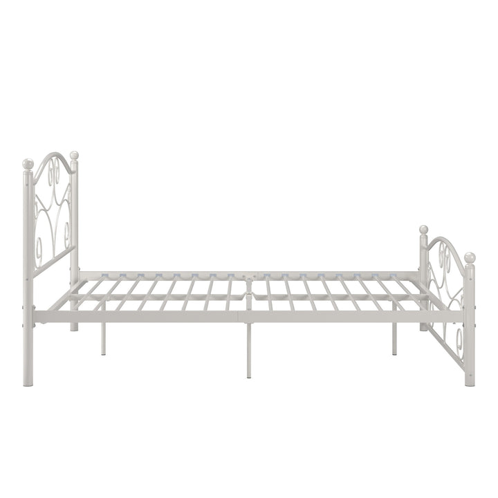 White Metal Platform Bed - Full