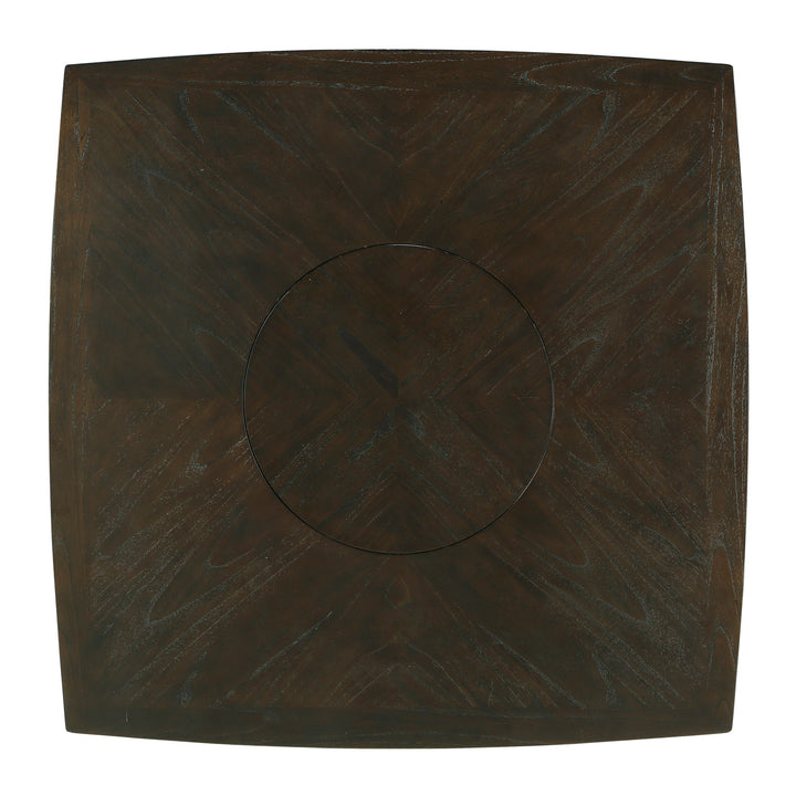Counter Height Table With Lazy Susan - Dark Brown