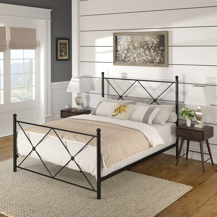 Metal Bed with Nightstands Set - Queen