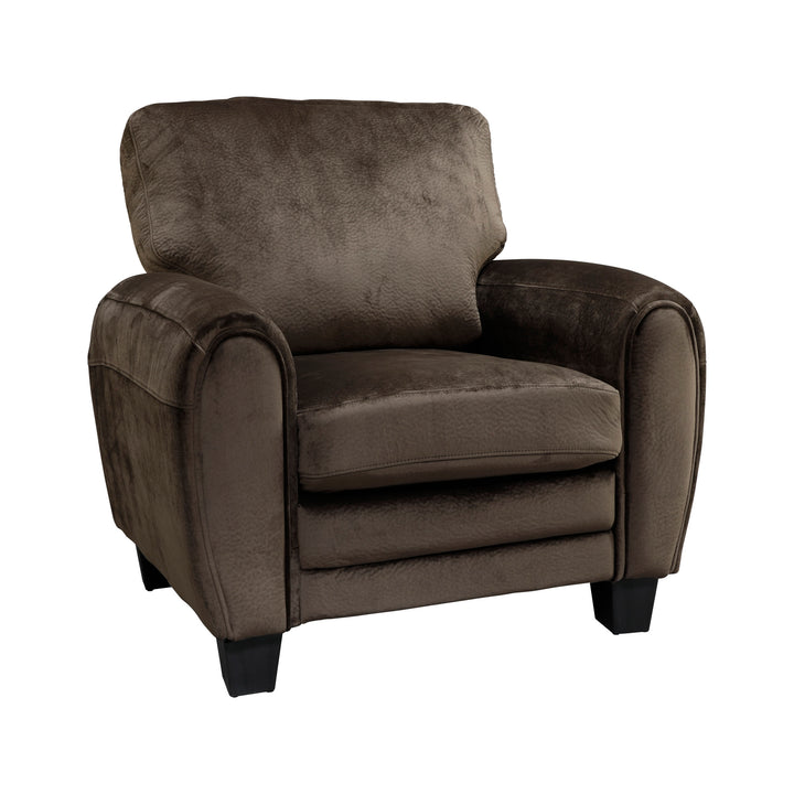 Rubin Chocolate Textured Plush Microfiber Chair
