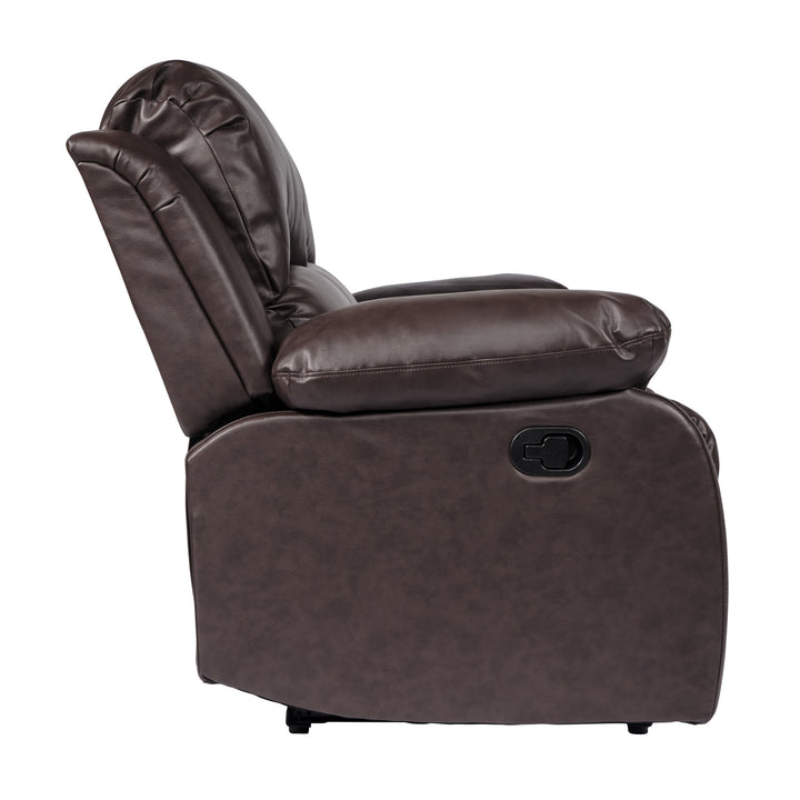 Cranley Brown Bonded Leather Double Reclining Loveseat