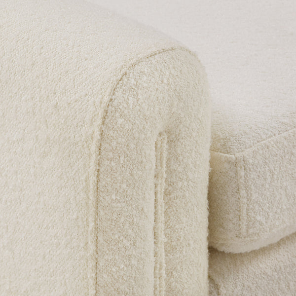 Ivory White Boucle Bench - Small
