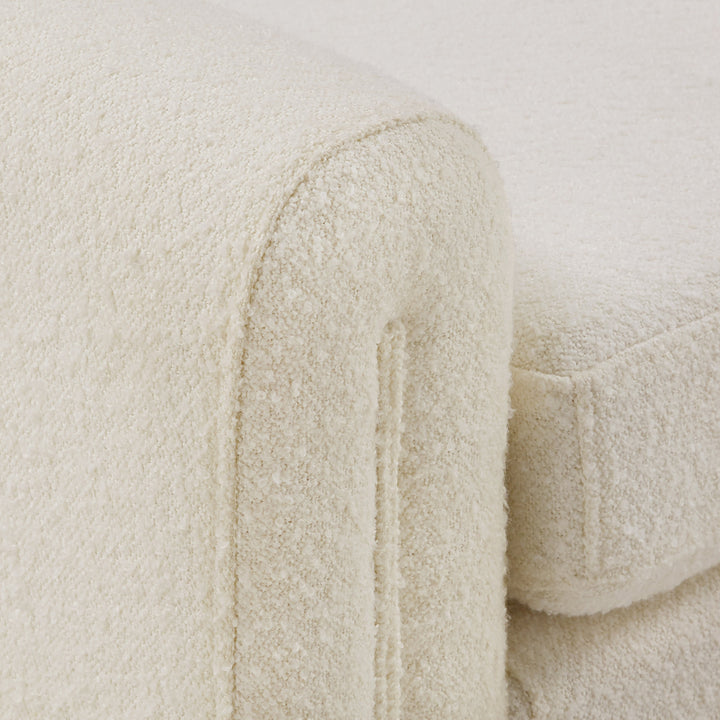 Ivory White Boucle Bench - Small
