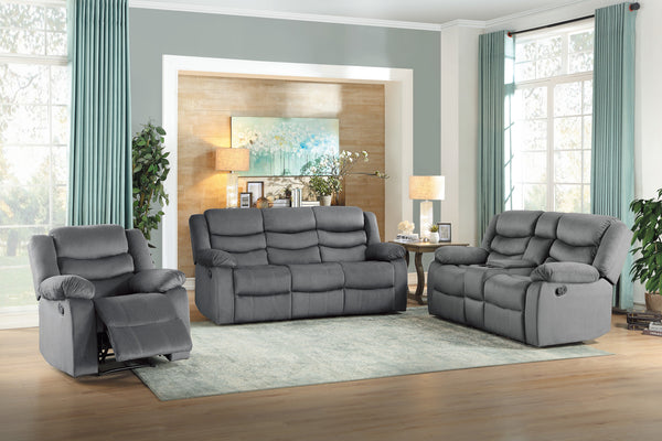 Reclining Chair, Grey 100% Polyester