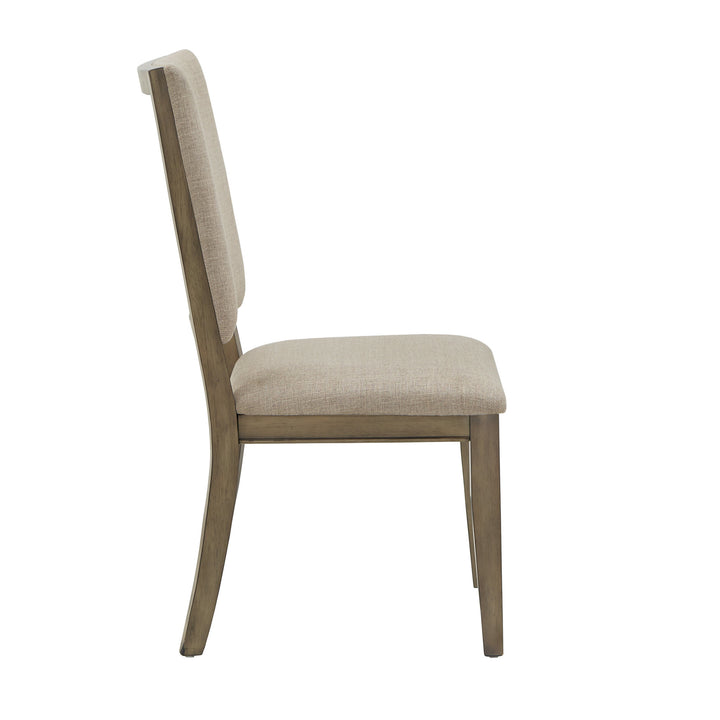 Antique Beige Fabric Dining Chairs (Set of 2)