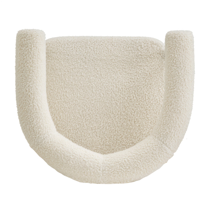 Black Finish Metal Ivory White Boucle Dining Chair (Set of 2)