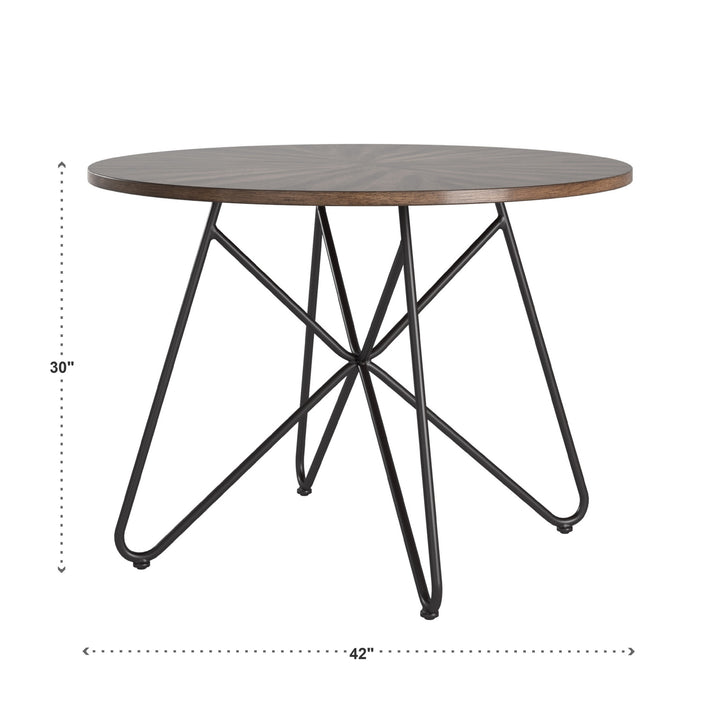 Walnut Finish Round 5-Piece Dining Set - High Back Chairs