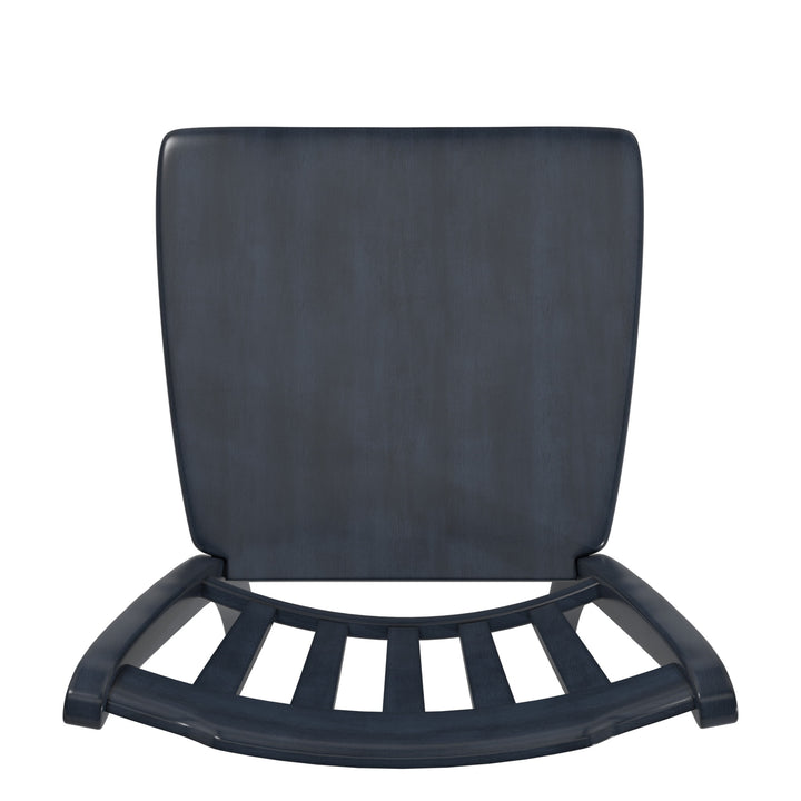 Slat Back Wood Dining Chairs (Set of 2) - Antique Dark Denim Finish