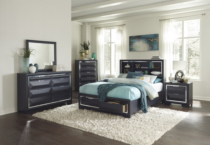 King Platform Bed with Footboard Storage