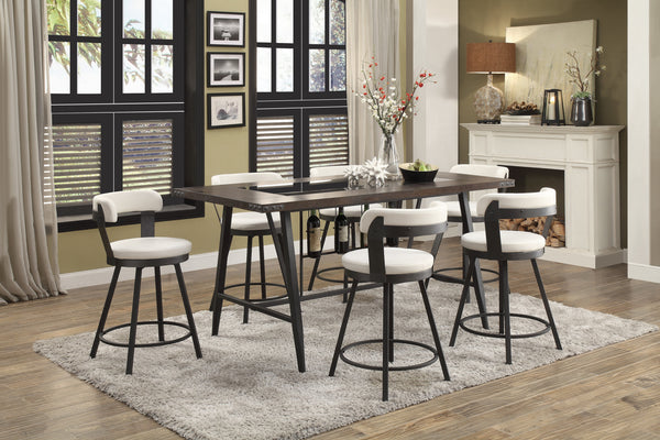 Counter Height Dining Table with Wine Rack