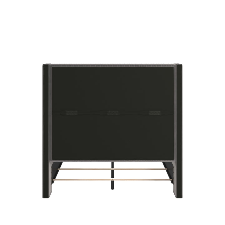 Wingback Upholstered Bed - Gray, Full